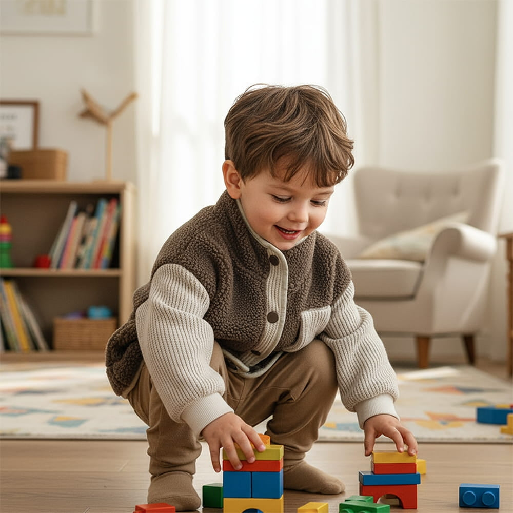 Cozy Two-Tone Sherpa Kids Jacket - Beekee