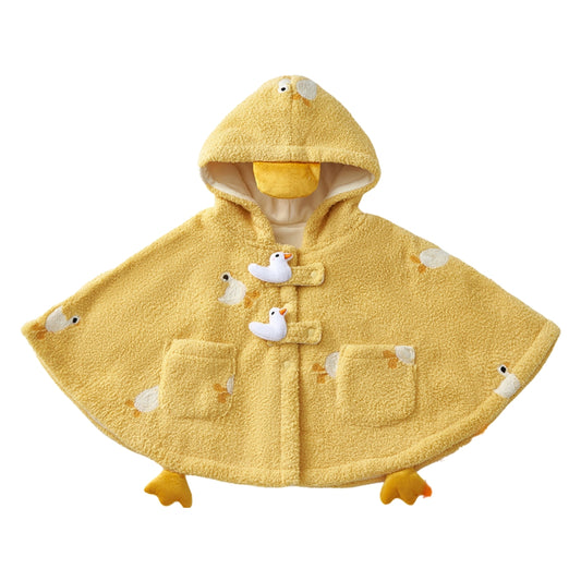 Cute Duck Hooded Fleece Poncho - Beekee