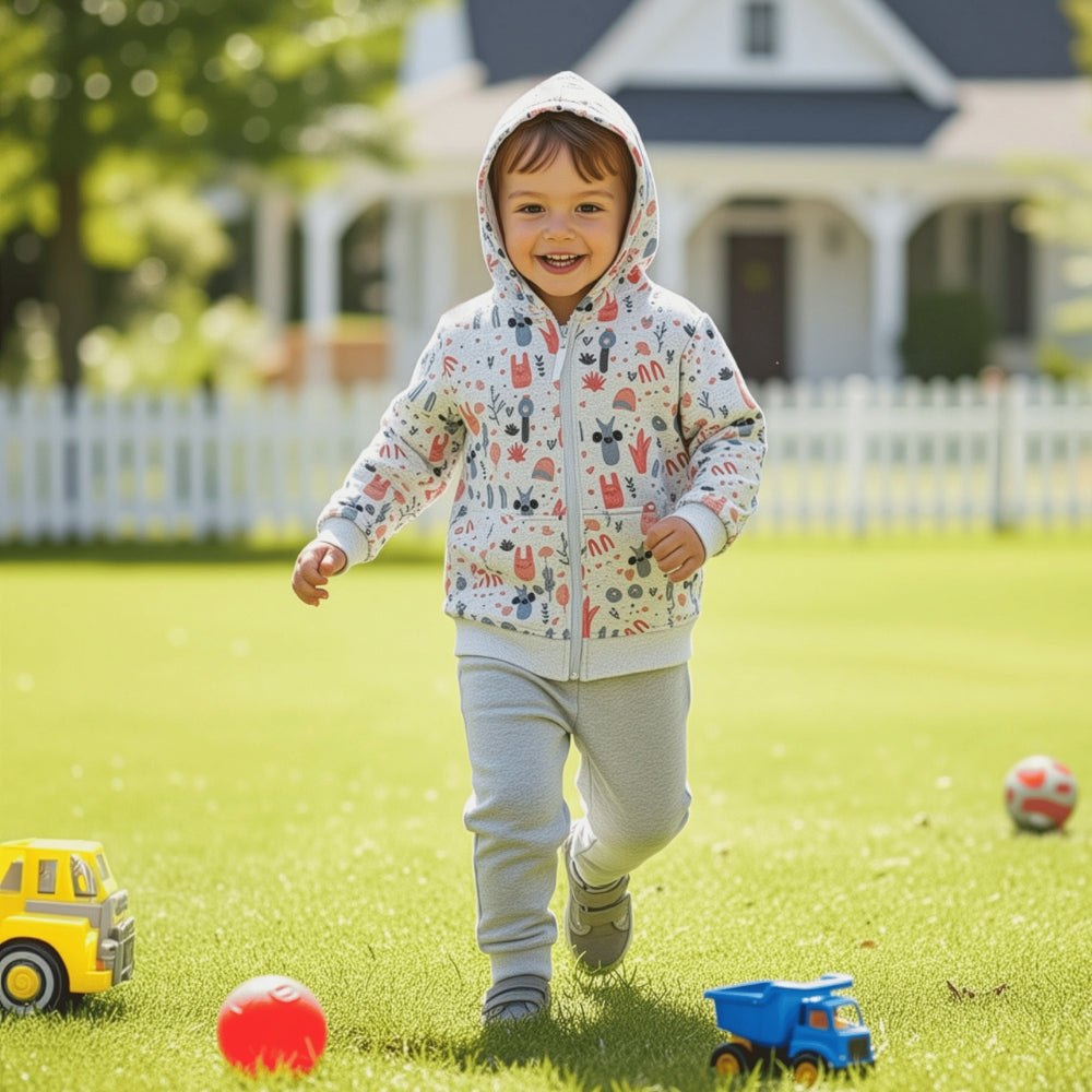 Cute Animal Print Hooded Jacket - Beekee