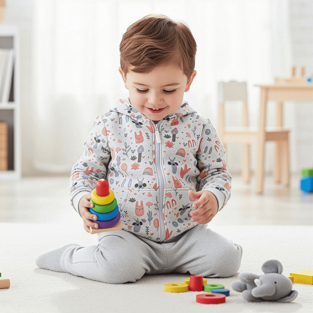 Cute Animal Print Hooded Jacket - Beekee