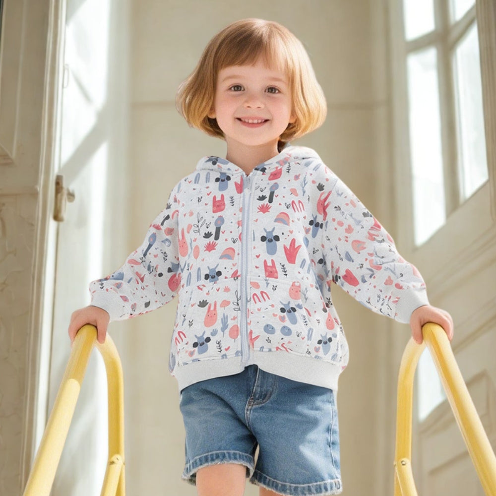 Cute Animal Print Hooded Jacket - Beekee