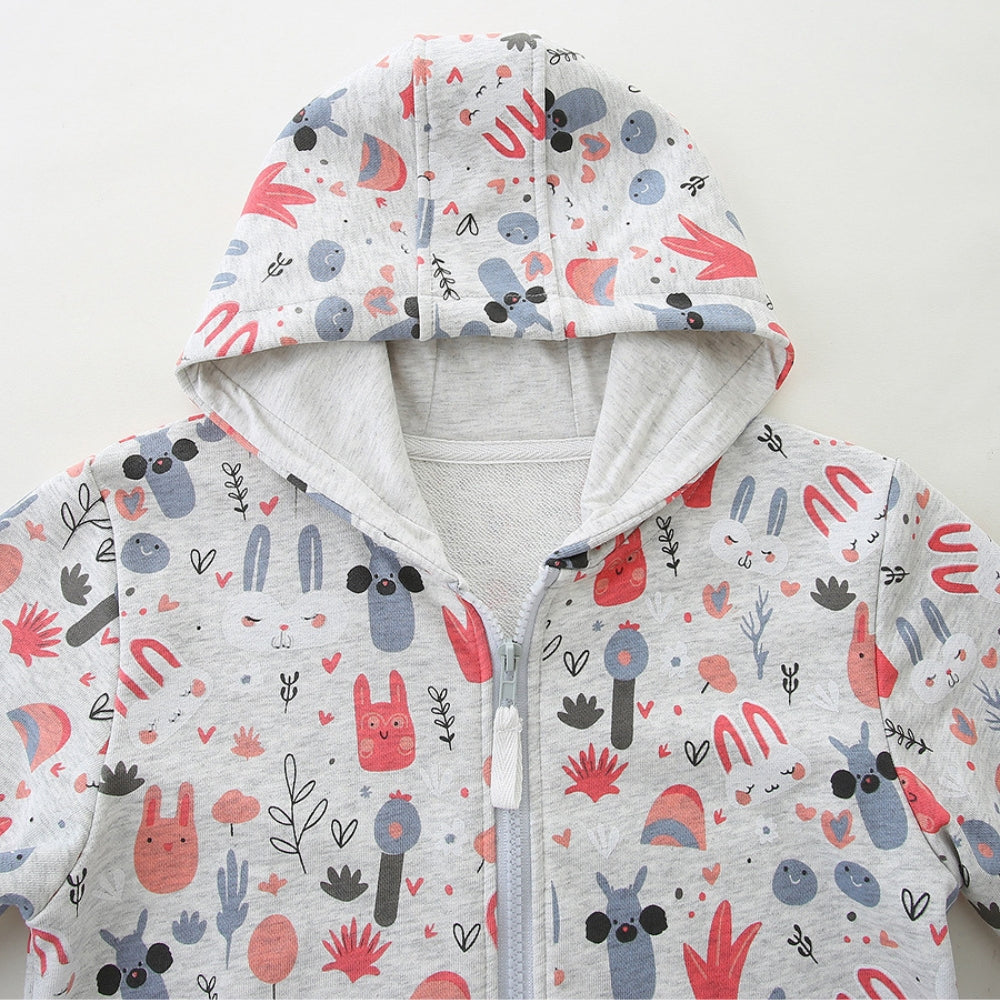 Cute Animal Print Hooded Jacket - Beekee