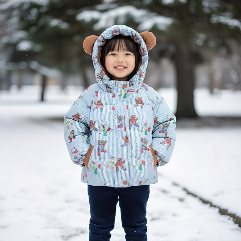 Cute Bear Ear Hooded Puffer Jacket - Beekee
