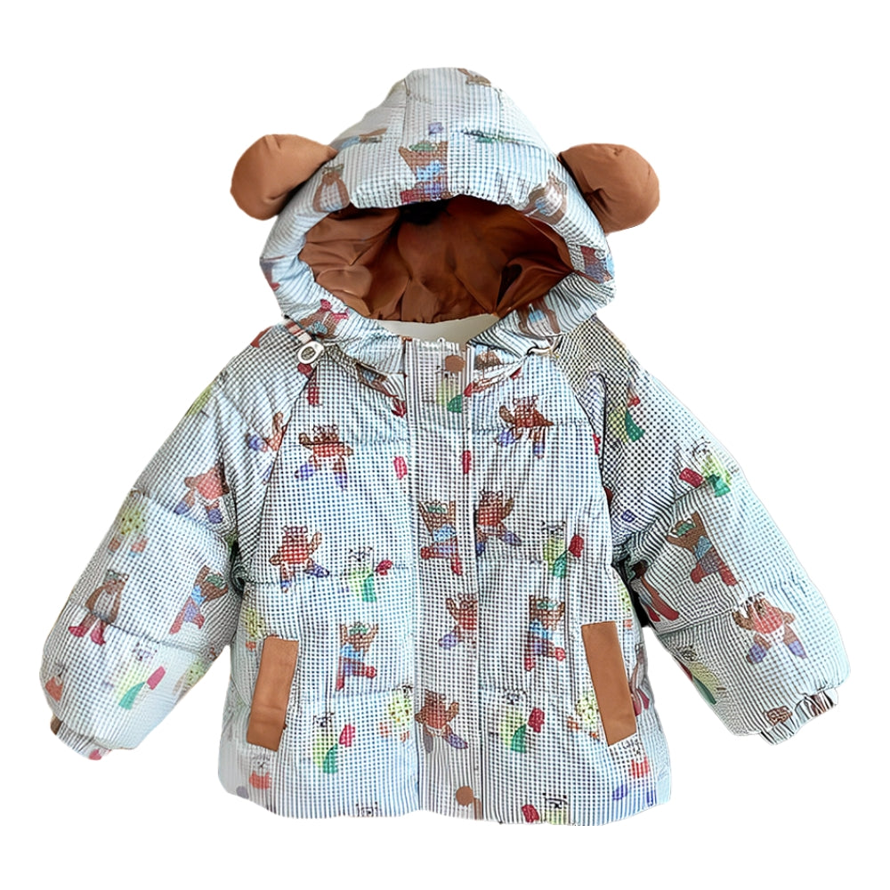 Cute Bear Ear Hooded Puffer Jacket - Beekee