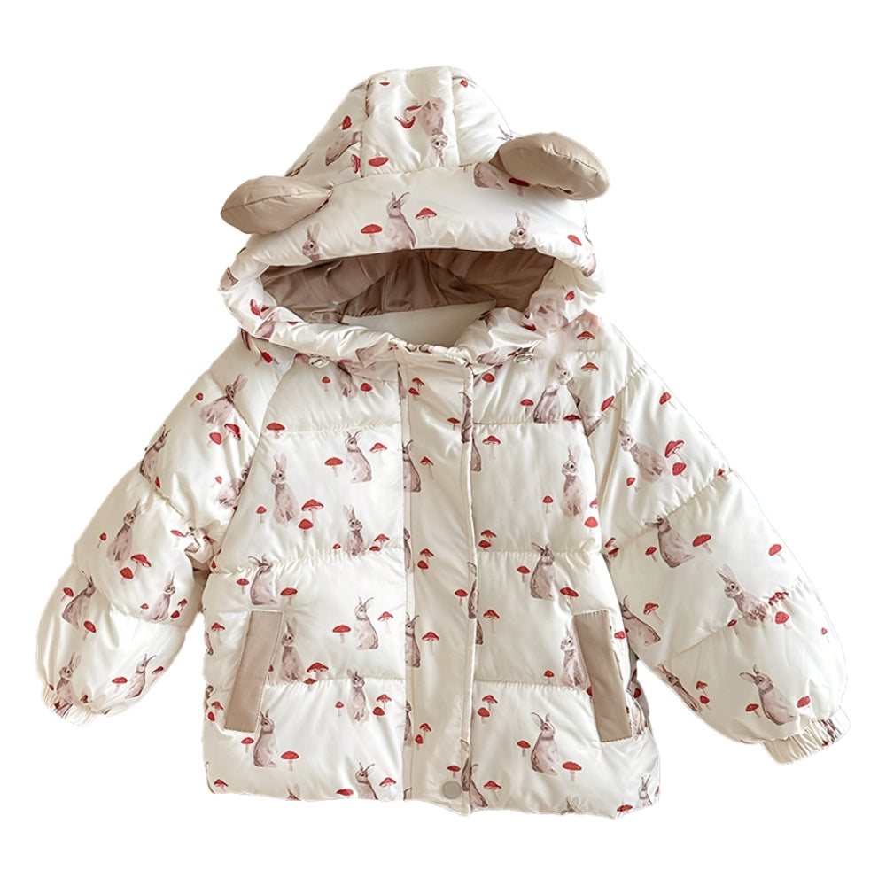 Cute Bear Ear Hooded Puffer Jacket - Beekee