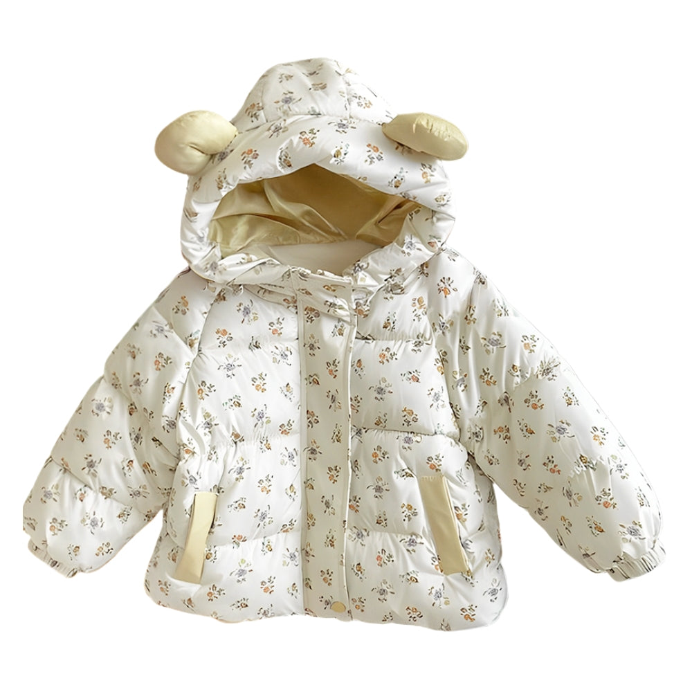 Cute Bear Ear Hooded Puffer Jacket - Beekee