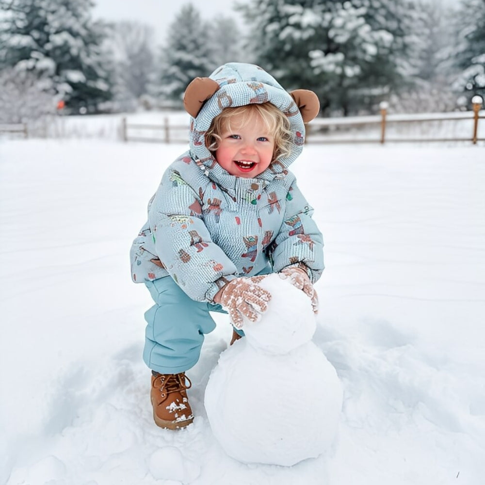 Cute Bear Ear Hooded Puffer Jacket - Beekee