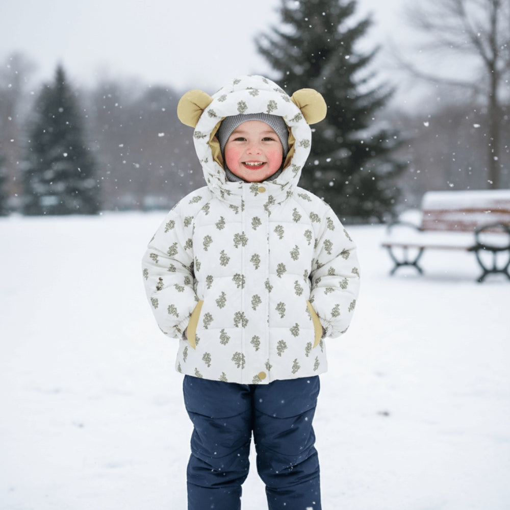 Cute Bear Ear Hooded Puffer Jacket - Beekee