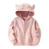 Cute Floral Bear Ear Zip Hoodie - Beekee