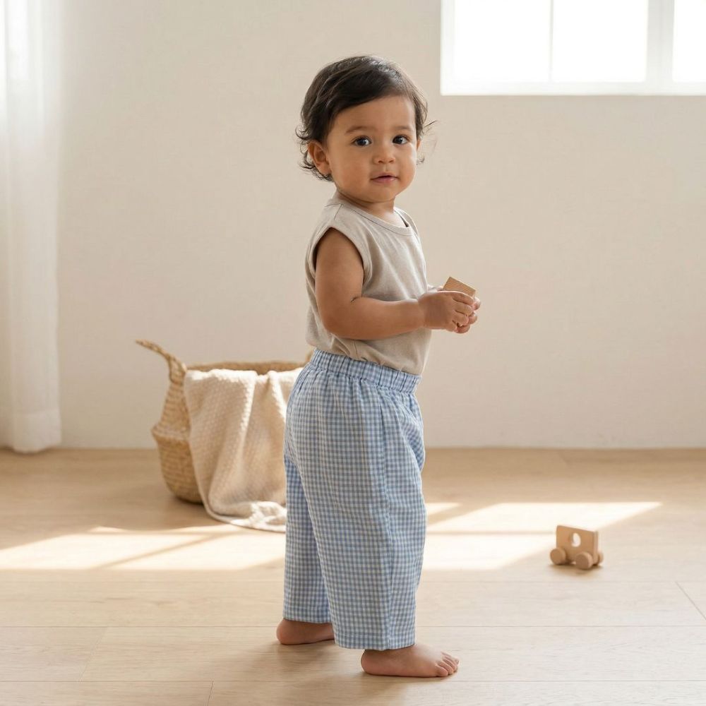 Cute Gingham Check Kids' Summer Shorts - Beekee