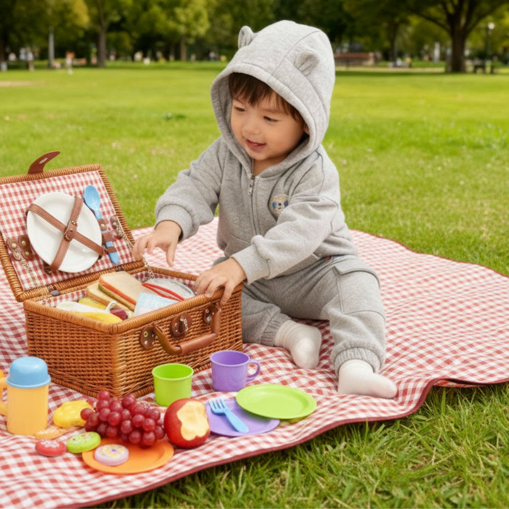 Cute Panda Ear Hoodie and Cargo Jogger Set - Beekee