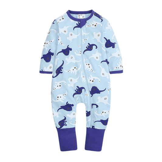 Cute Print Easy Zip Baby Romper - Beekee