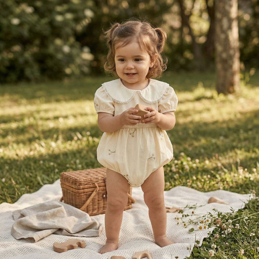 Daisy Embroidered Baby Romper & Dress - Beekee