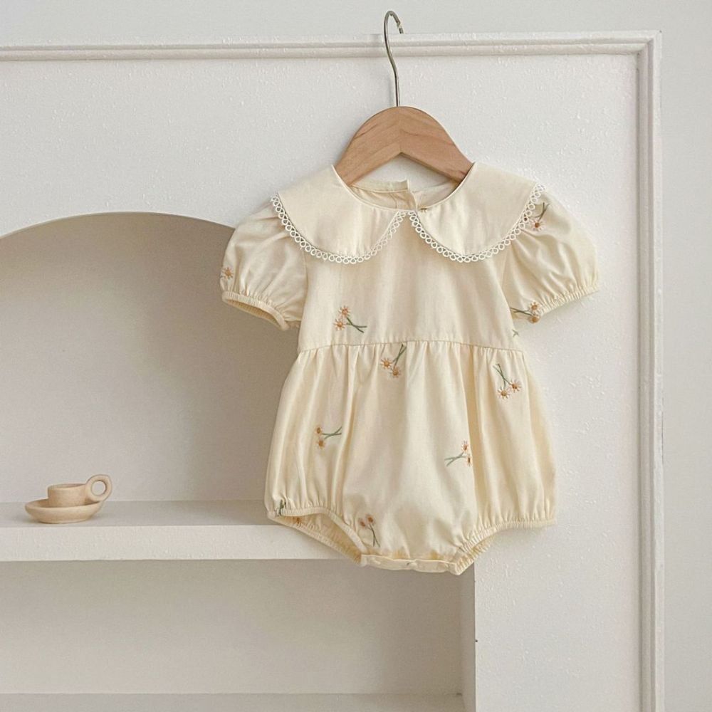Daisy Embroidered Baby Romper & Dress - Beekee