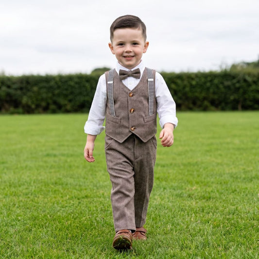 Dapper Little Gentleman Vest & Suspender Set