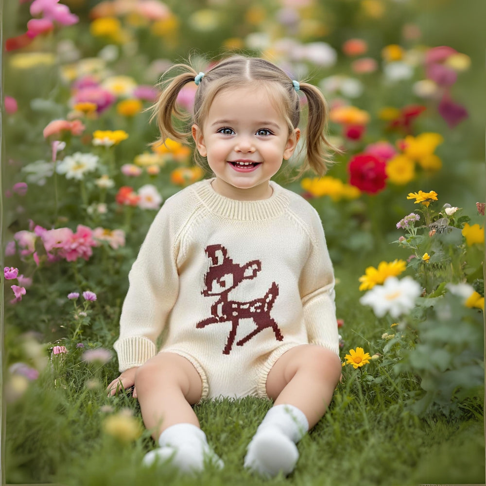 Deer Knit Cozy Baby Romper - Beekee