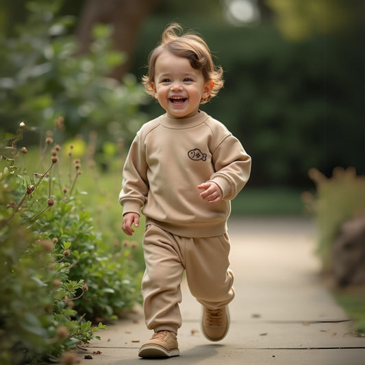 Fish Embroidery Cotton Sweatshirt and Jogger Set - Beekee