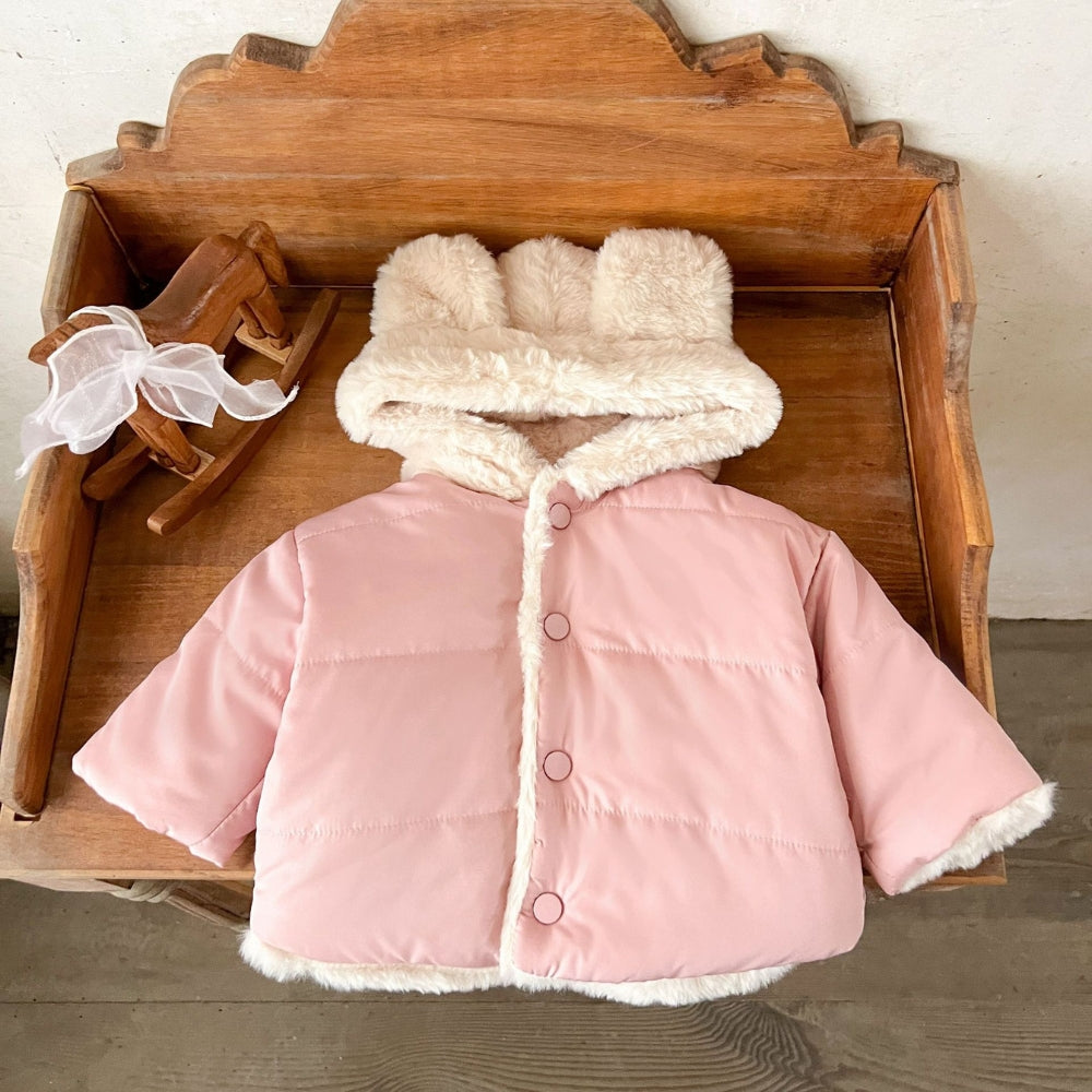 Fleece-Lined Bear Hood Winter Coat - Beekee