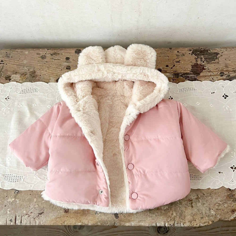 Fleece-Lined Bear Hood Winter Coat - Beekee