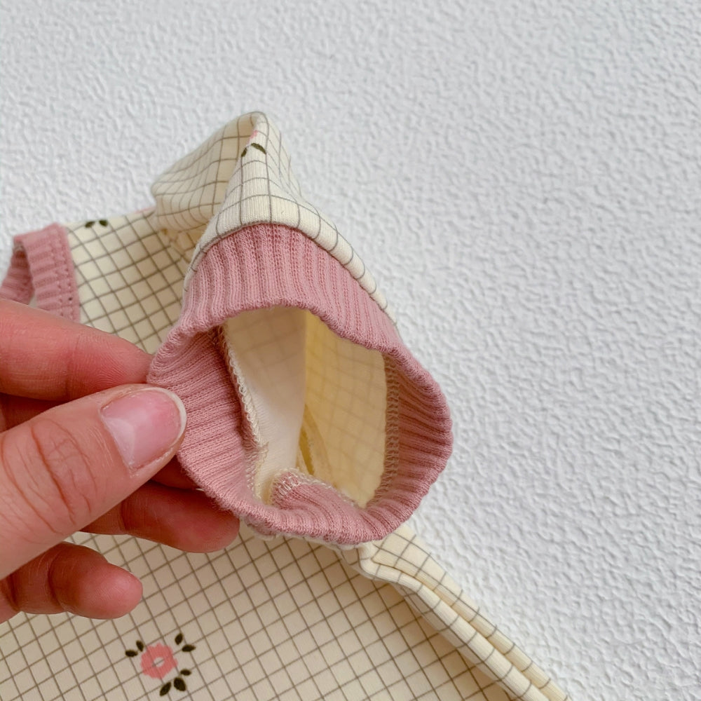 Floral Grid Tee and Ribbed Shorts Play Set - Beekee