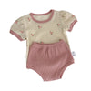 Floral Grid Tee and Ribbed Shorts Play Set - Beekee