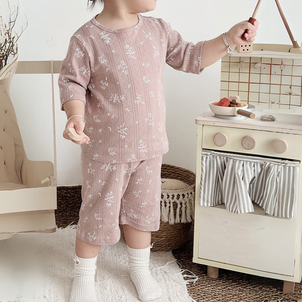 Floral Print Kids Pajama Set - Beekee