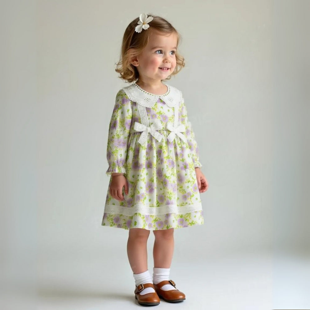 Floral Ruffle Cotton Girl Dress