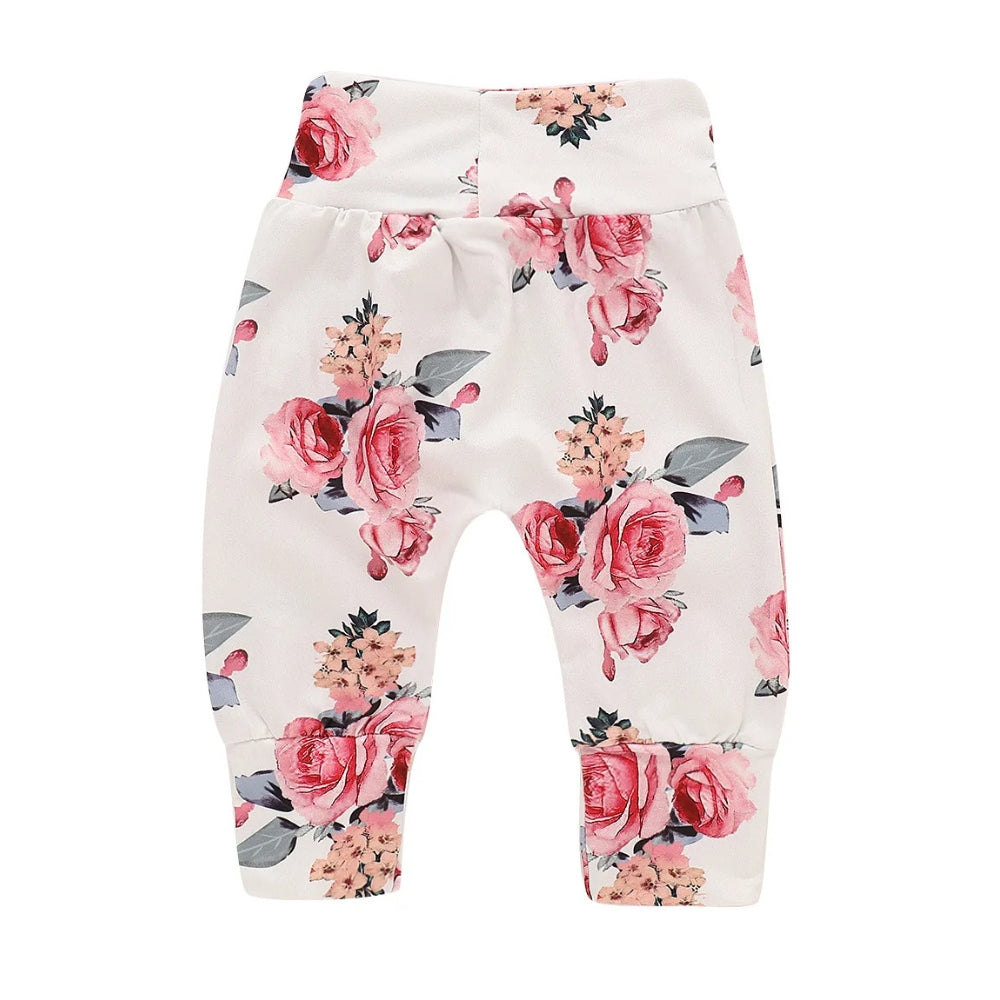 Floral Baby Hoodie, Sweatpants and Headband Set - Beekee