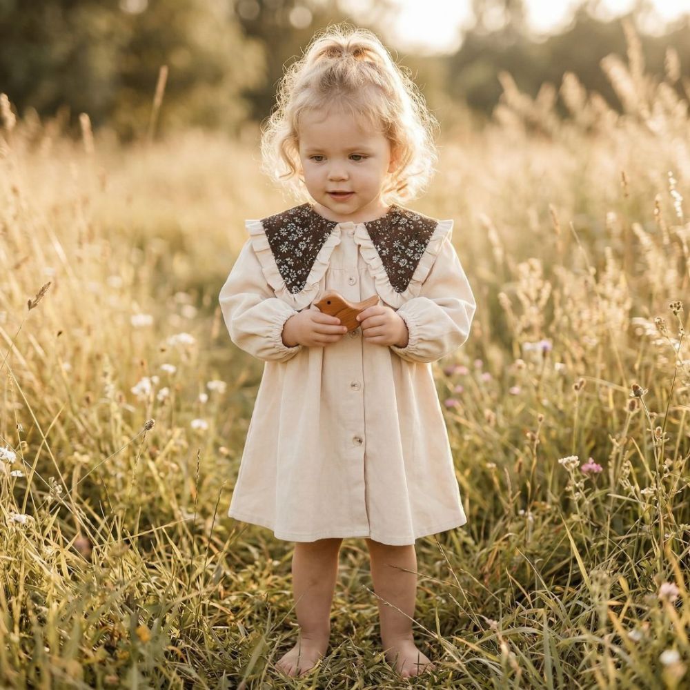 Floral Collar Baby Romper & Sister Dress - Beekee