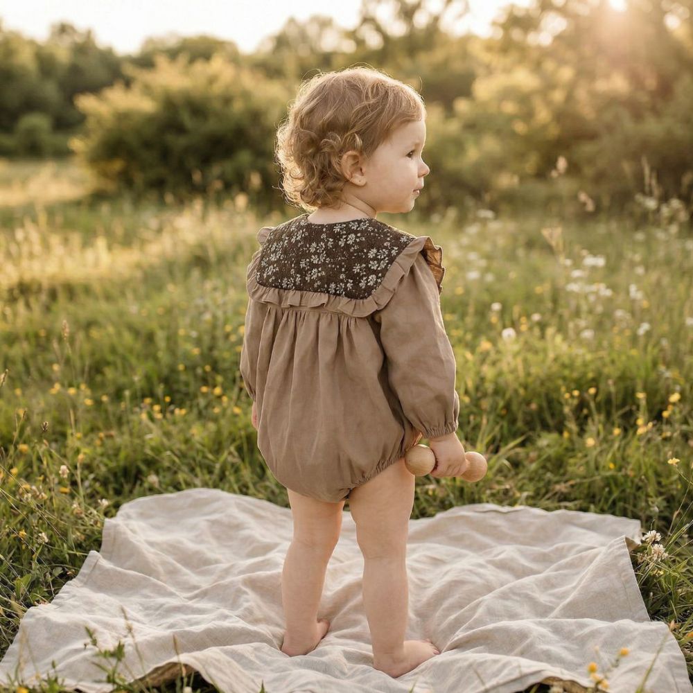 Floral Collar Baby Romper & Sister Dress - Beekee