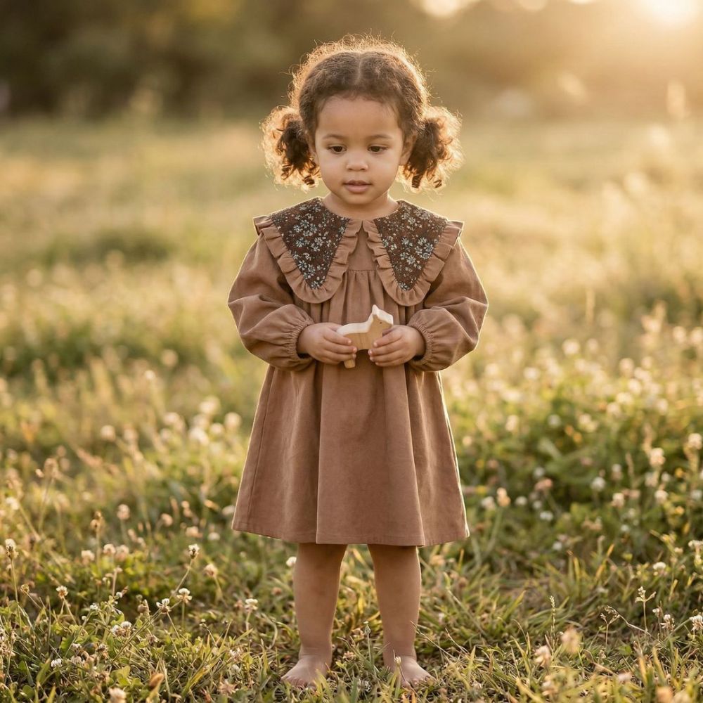 Floral Collar Baby Romper & Sister Dress - Beekee