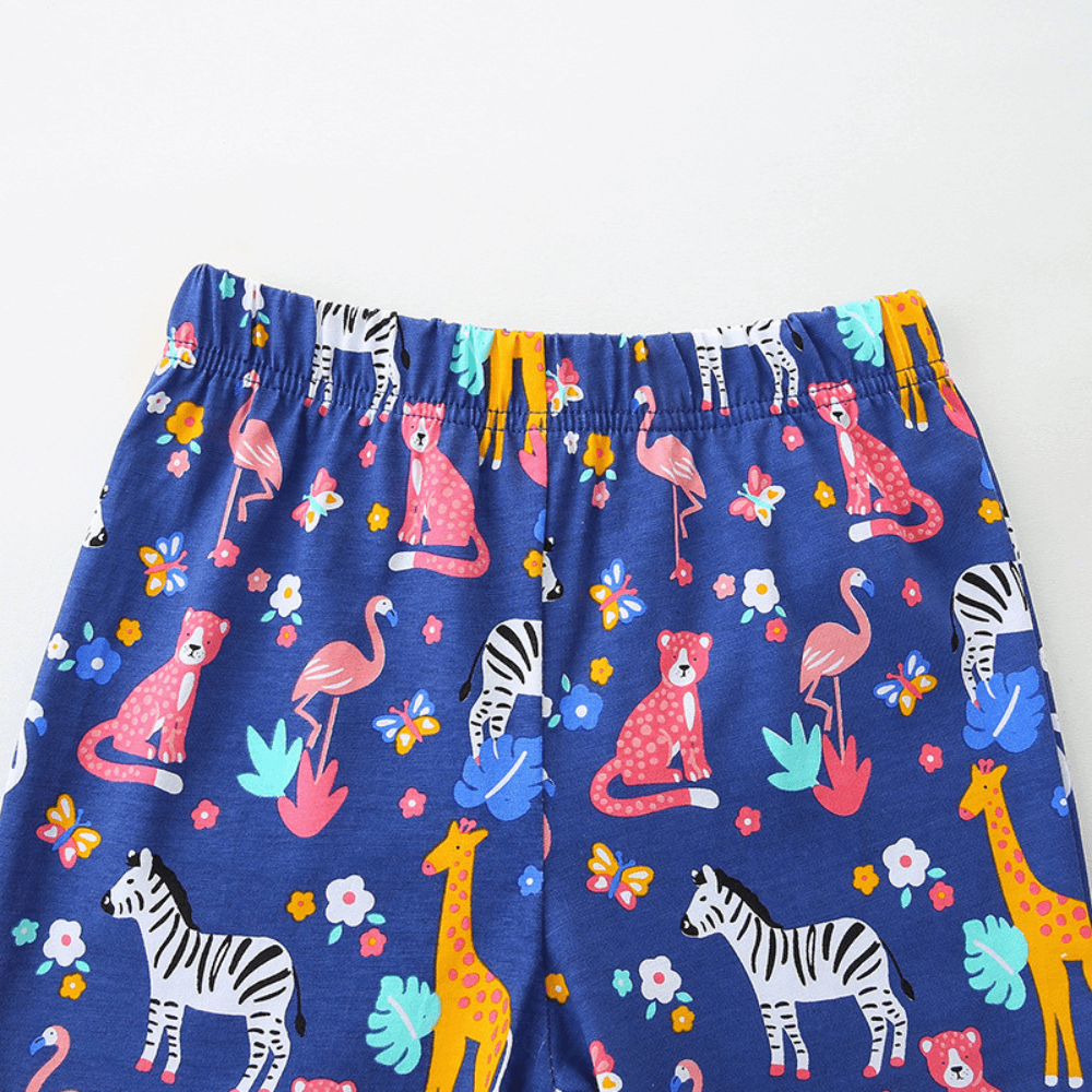 Floral Lion Ruffle Top & Safari Shorts Set - Beekee