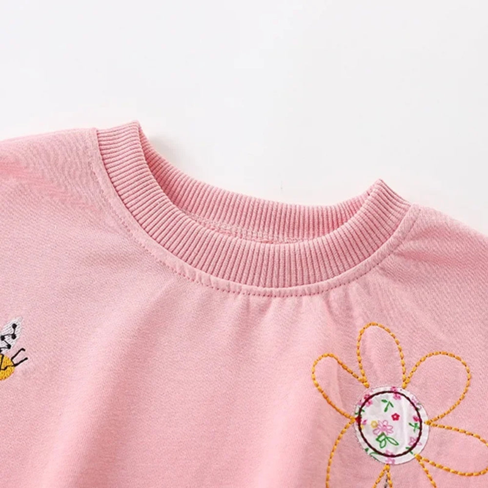 Flower Print Spring Pullover Girls Sweatshirt - Beekee