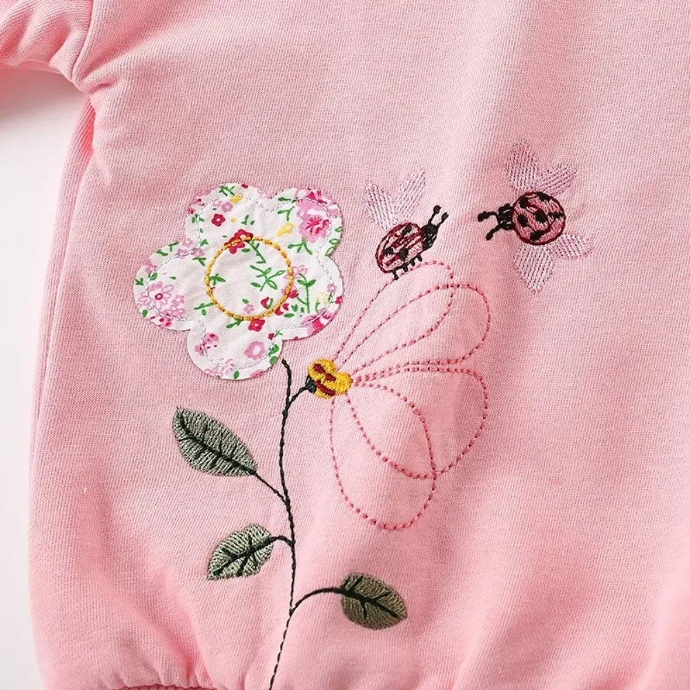 Flower Print Spring Pullover Girls Sweatshirt - Beekee