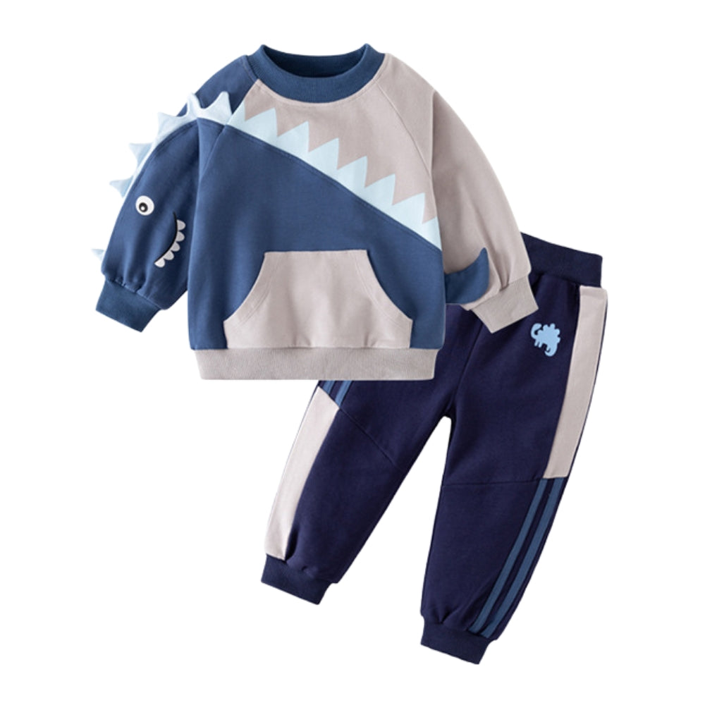 Fun Dinosaur Print Sweatshirt and Jogger Set - Beekee