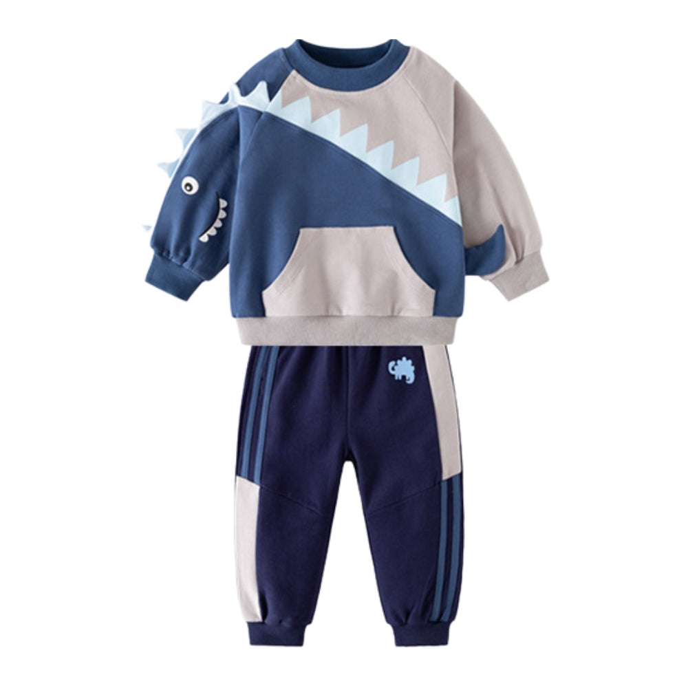 Fun Dinosaur Print Sweatshirt and Jogger Set - Beekee