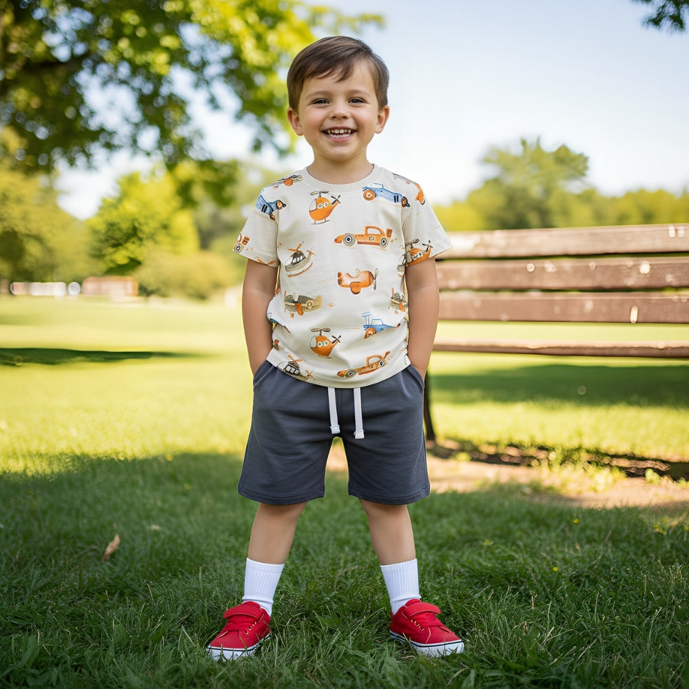 Fun Vehicle Boys Summer Outfit Set - Beekee