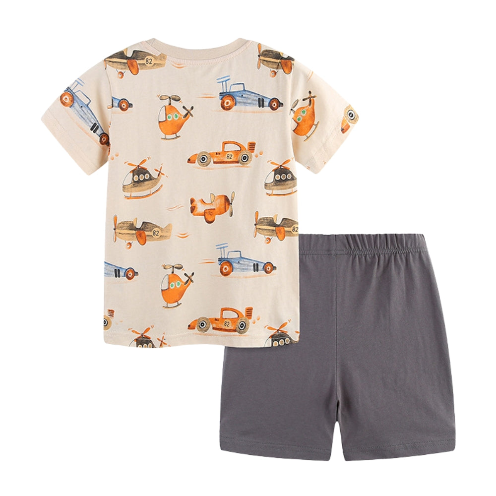Vehicle Print Top and Shorts Set - Beekee