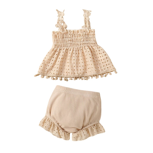 Girls Lace Ruffle Outfit Set - Beekee
