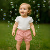 Girls Ruffle Waist Drawstring Cotton Shorts - Beekee