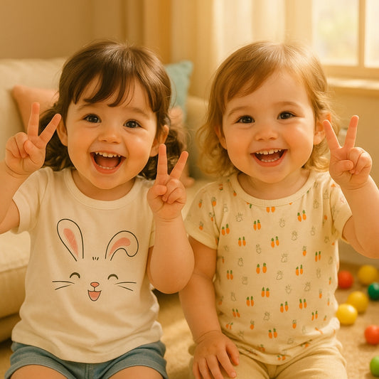 Girls Adorable Printed T-Shirt Set - Beekee