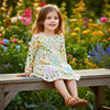 Girls Garden Treasure Long Sleeve Dress With Bunny Love - Beekee
