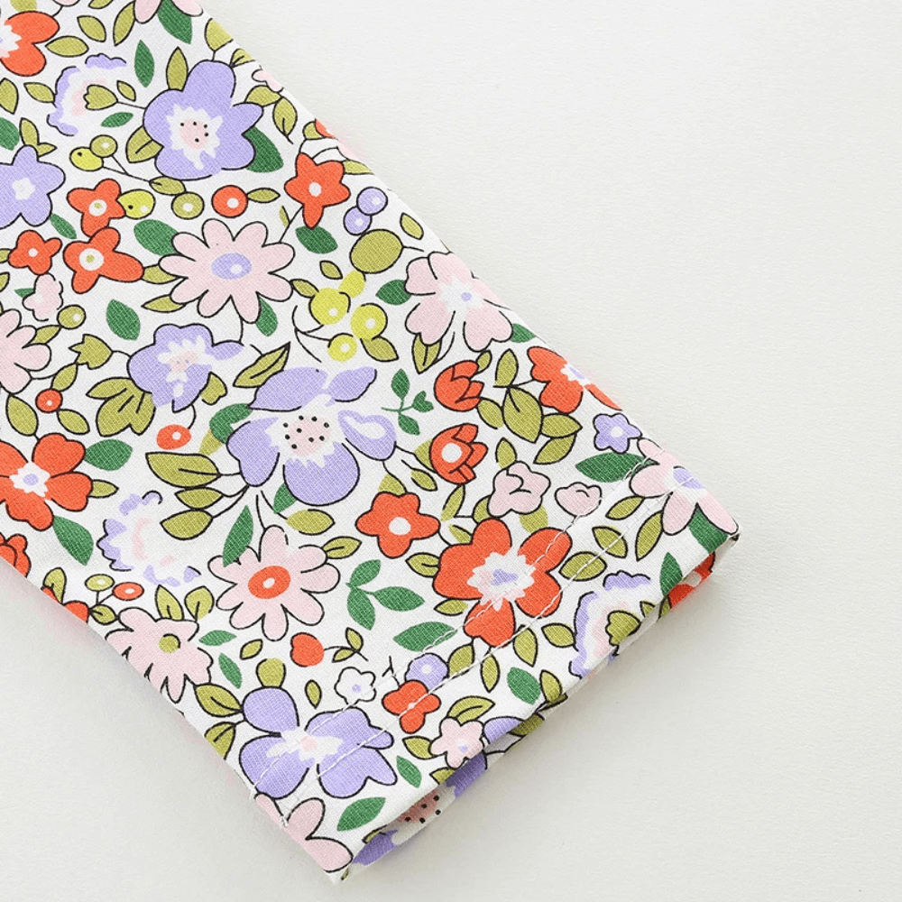 Girls Pumpkin Bag Floral Long Sleeve Dress - Beekee