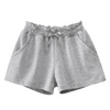 Girls' Ruffle Waist Drawstring Cotton Shorts-Beekee