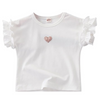 Girls Ruffle Sleeve Heart Patch T-Shirt - Beekee