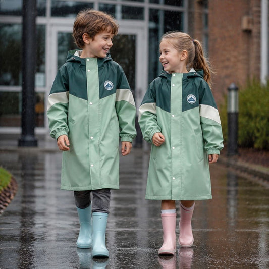 Kids’ Colorblock Hooded Raincoat - Beekee
