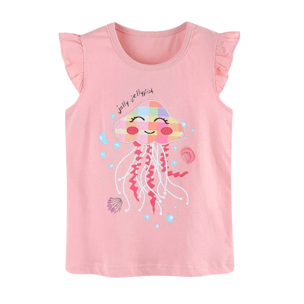 Jolly Jellyfish Ruffle Top & Rainbow Shorts Set - Beekee