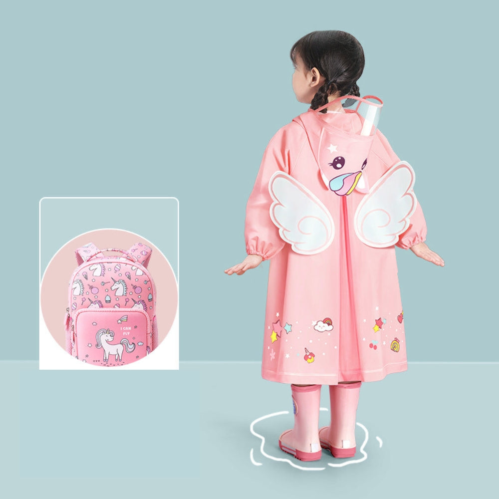 Kids Cartoon Waterproof Raincoat Set - Beekee