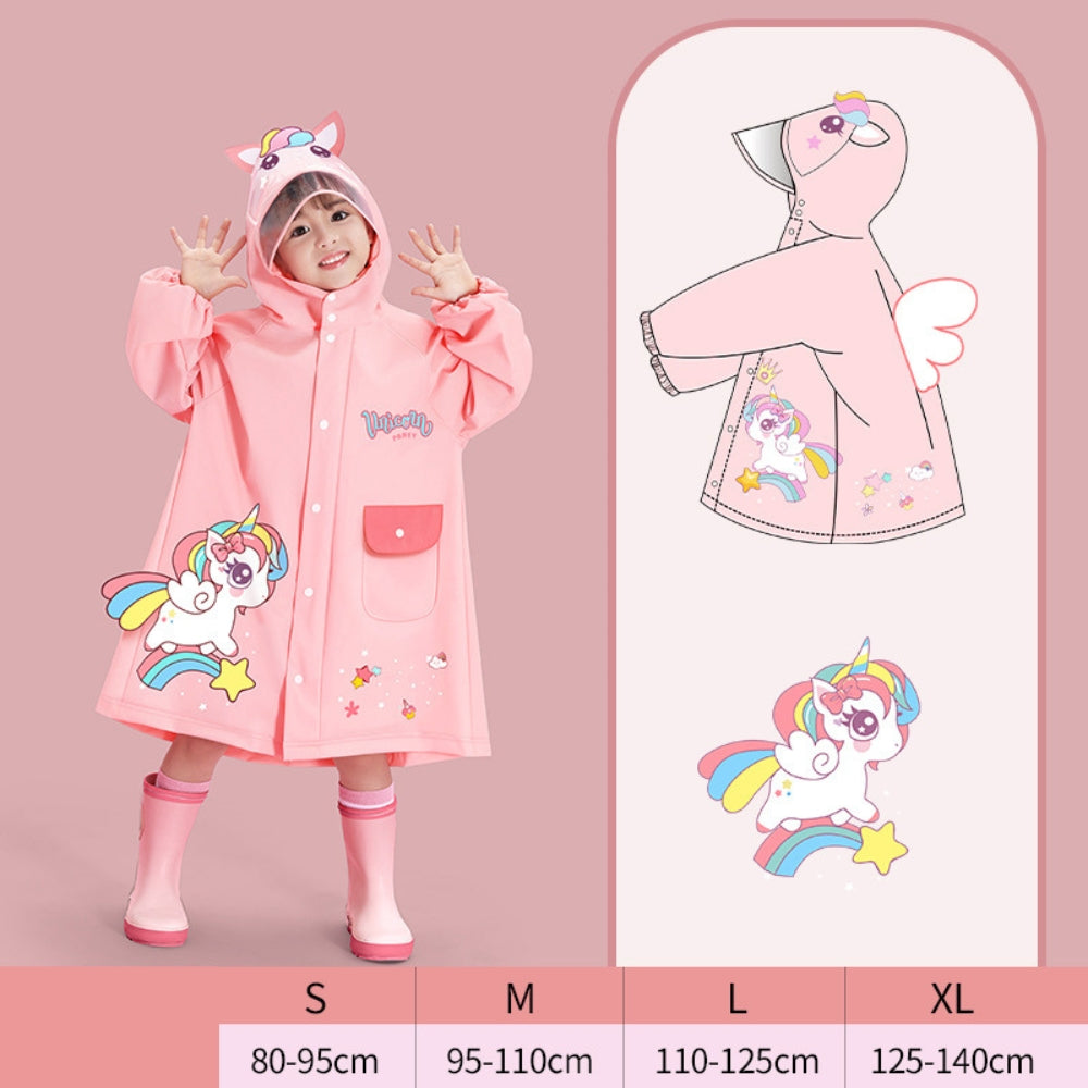 Kids Cartoon Waterproof Raincoat Set - Beekee