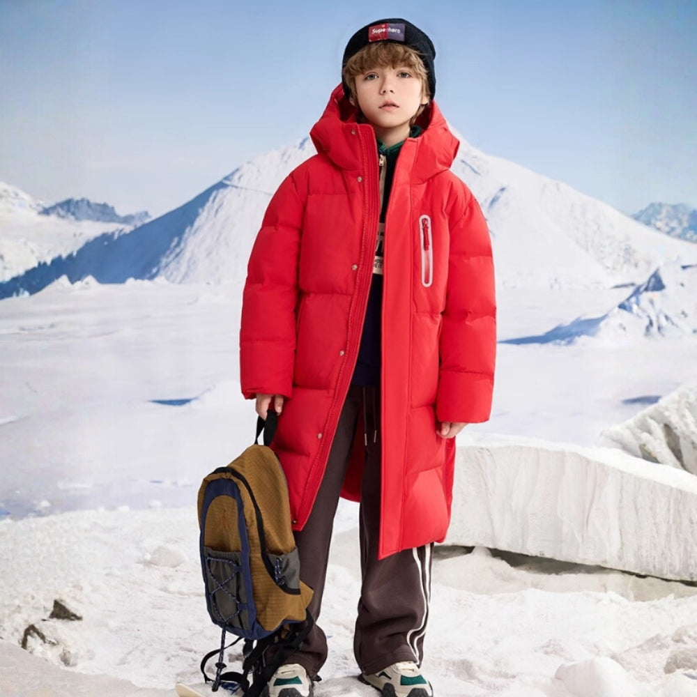 Kids Long Winter Puffer Coat - Beekee